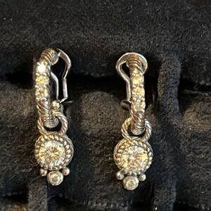 Judith Ripka Sterling Silver CZ Earrings